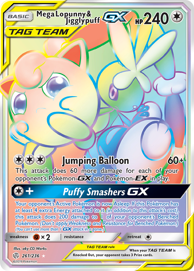 Mega Lopunny & Jigglypuff GX (261/236) [Sun & Moon: Cosmic Eclipse] | Mega City Incorporated