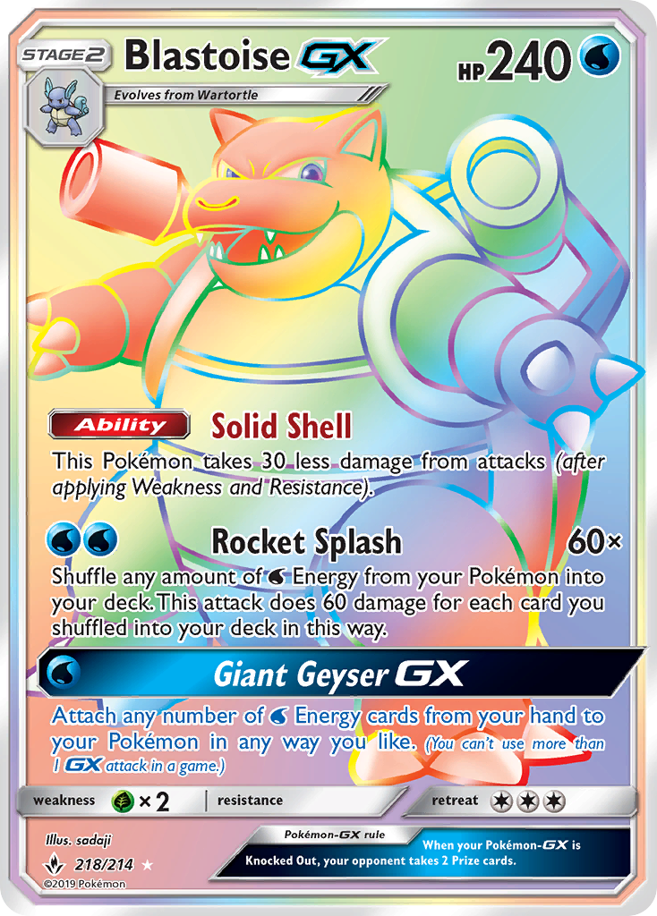 Blastoise GX (218/214) [Sun & Moon: Unbroken Bonds] | Mega City Incorporated