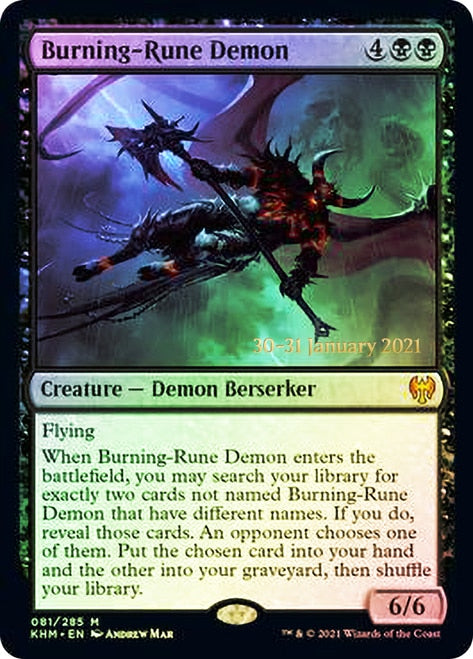 Burning-Rune Demon  [Kaldheim Prerelease Promos] | Mega City Incorporated