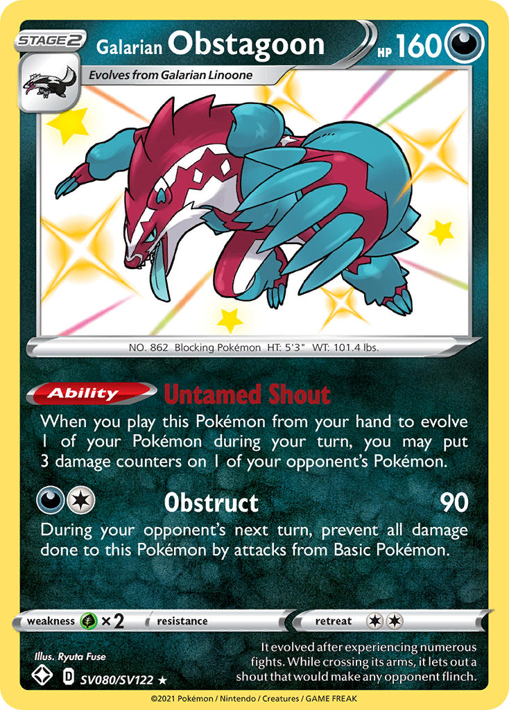 Galarian Obstagoon (SV080/SV122) [Sword & Shield: Shining Fates] | Mega City Incorporated