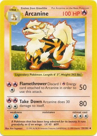 Arcanine (23/102) [Base Set Shadowless Unlimited] | Mega City Incorporated