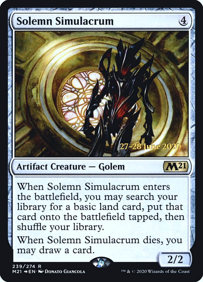 Solemn Simulacrum  [Core Set 2021 Prerelease Promos] | Mega City Incorporated