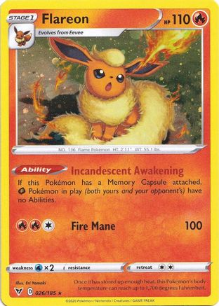 Flareon (026/185) (Cosmos Holo) [Sword & Shield: Vivid Voltage] | Mega City Incorporated