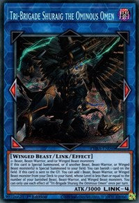 Tri-Brigade Shuraig the Ominous Omen [PHRA-EN048] Secret Rare | Mega City Incorporated