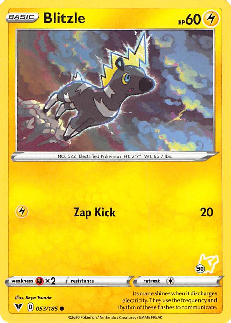 Blitzle (053/185) (Pikachu Stamp #30) [Battle Academy 2022] | Mega City Incorporated