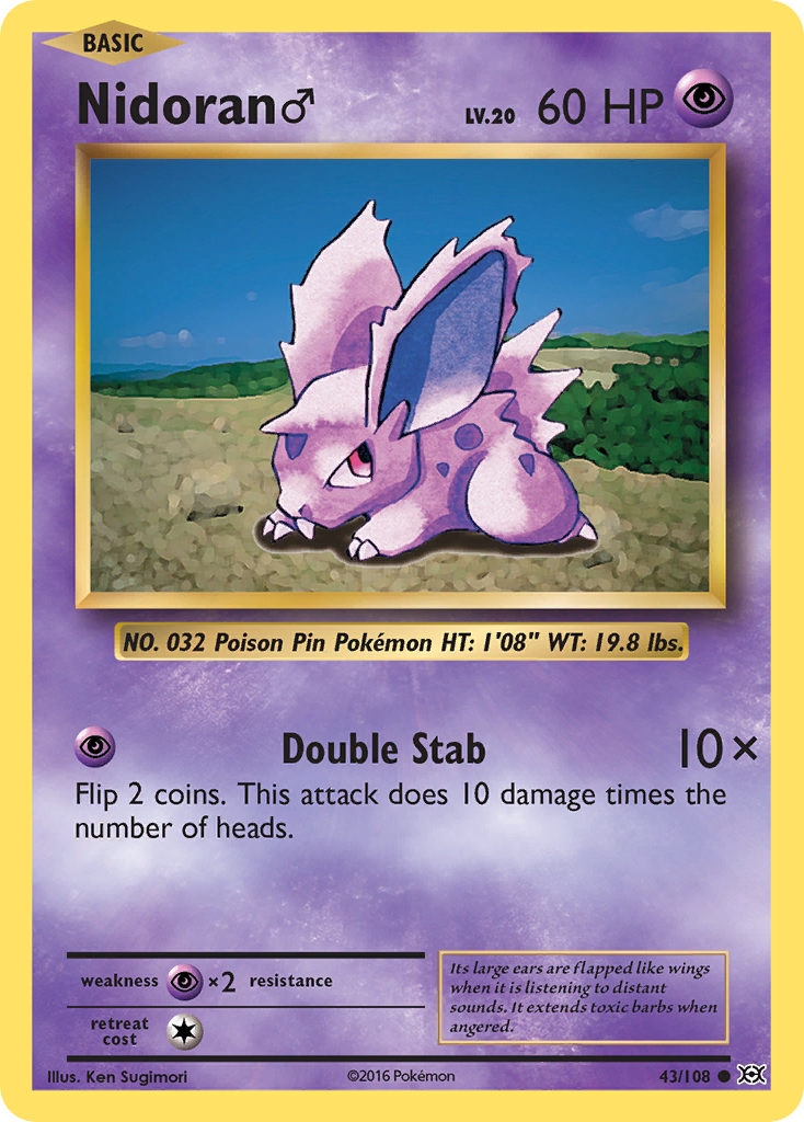 Nidoran (43/108) (Male) [XY: Evolutions] | Mega City Incorporated