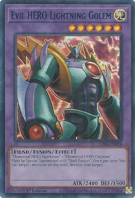 Evil HERO Lightning Golem (Blue) [LDS3-EN028] Ultra Rare | Mega City Incorporated