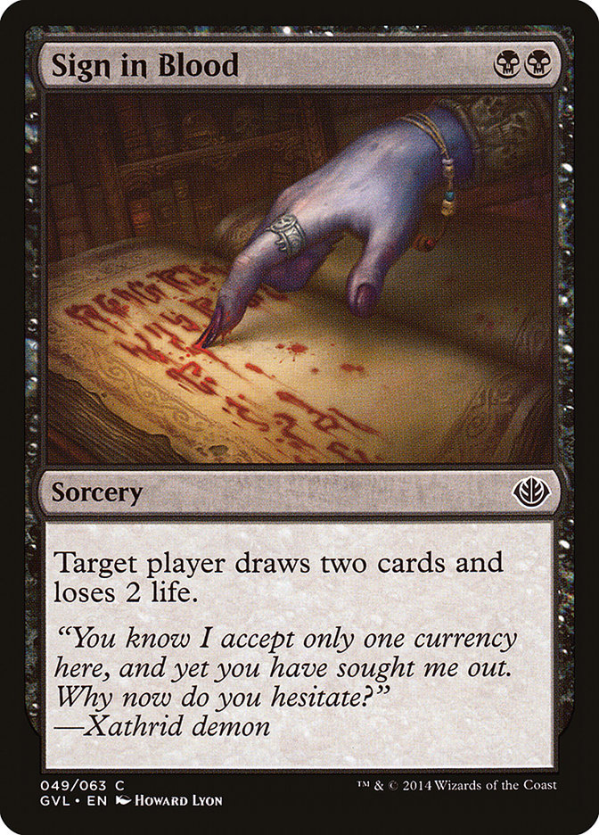 Sign in Blood (Garruk vs. Liliana) [Duel Decks Anthology] | Mega City Incorporated