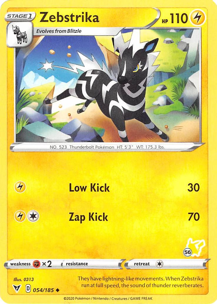 Zebstrika (054/185) (Pikachu Stamp #56) [Battle Academy 2022] | Mega City Incorporated