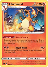 Charizard (025/185) (Cracked Ice Holo) (Theme Deck Exclusive) [Sword & Shield: Vivid Voltage] | Mega City Incorporated