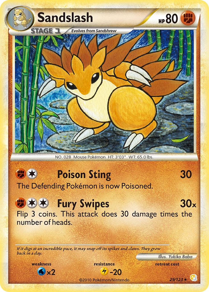 Sandslash (29/123) [HeartGold & SoulSilver: Base Set] | Mega City Incorporated