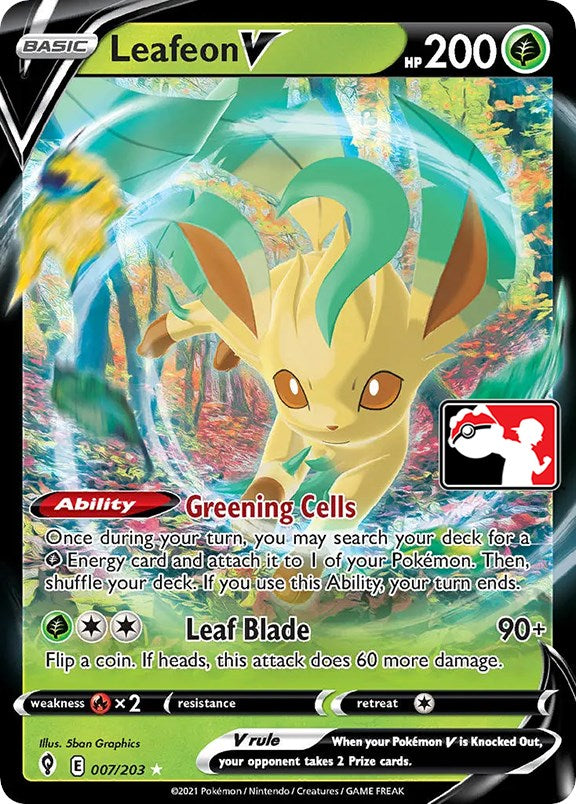 Leafeon V (007/203) [Prize Pack Series One] | Mega City Incorporated