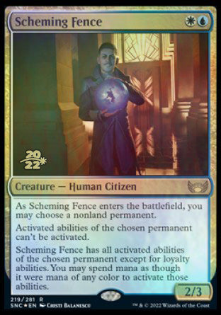 Scheming Fence [Streets of New Capenna Prerelease Promos] | Mega City Incorporated
