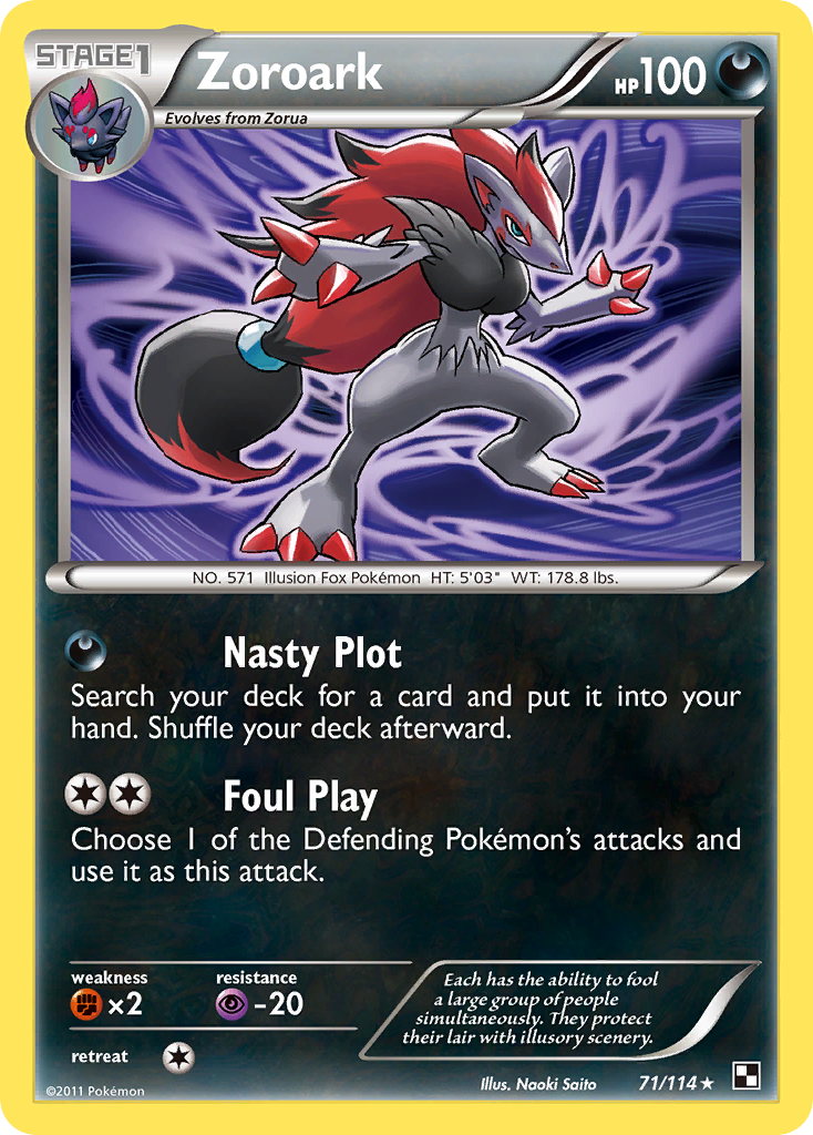 Zoroark (71/114) (Theme Deck Exclusive) [Black & White: Base Set] | Mega City Incorporated