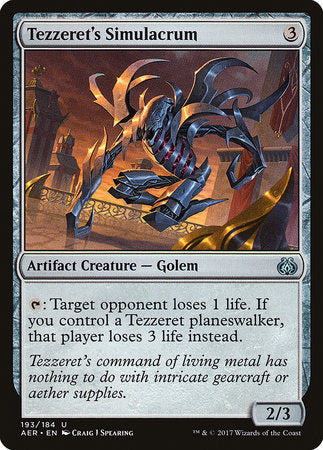 Tezzeret's Simulacrum [Aether Revolt] | Mega City Incorporated