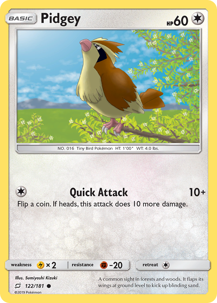 Pidgey (122/181) [Sun & Moon: Team Up] | Mega City Incorporated