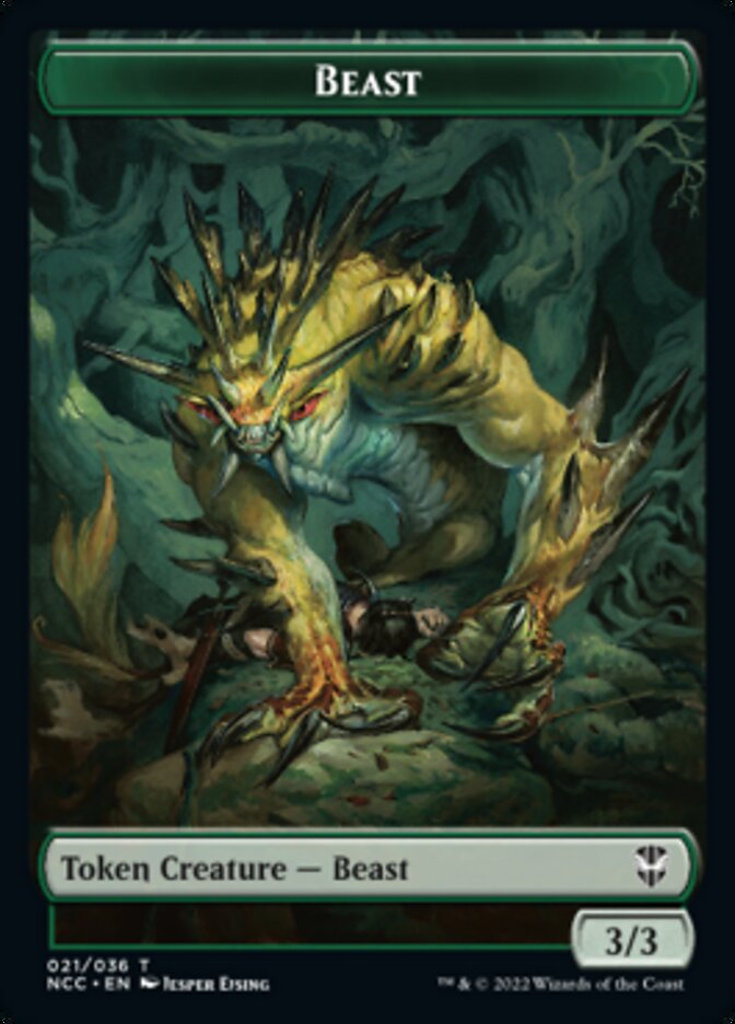 Plant // Beast Double-sided Token [Streets of New Capenna Commander Tokens] | Mega City Incorporated