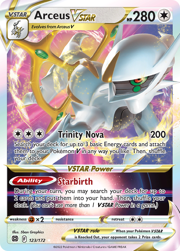 Arceus VSTAR (123/172) (Metal Card) [Sword & Shield: Brilliant Stars] | Mega City Incorporated
