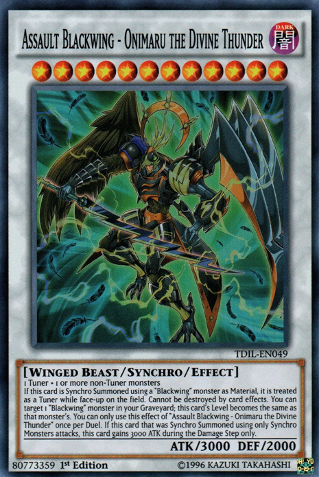 Assault Blackwing - Onimaru the Divine Thunder [TDIL-EN049] Super Rare | Mega City Incorporated