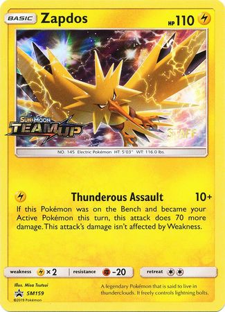 Zapdos (SM159) (Staff) [Sun & Moon: Black Star Promos] | Mega City Incorporated