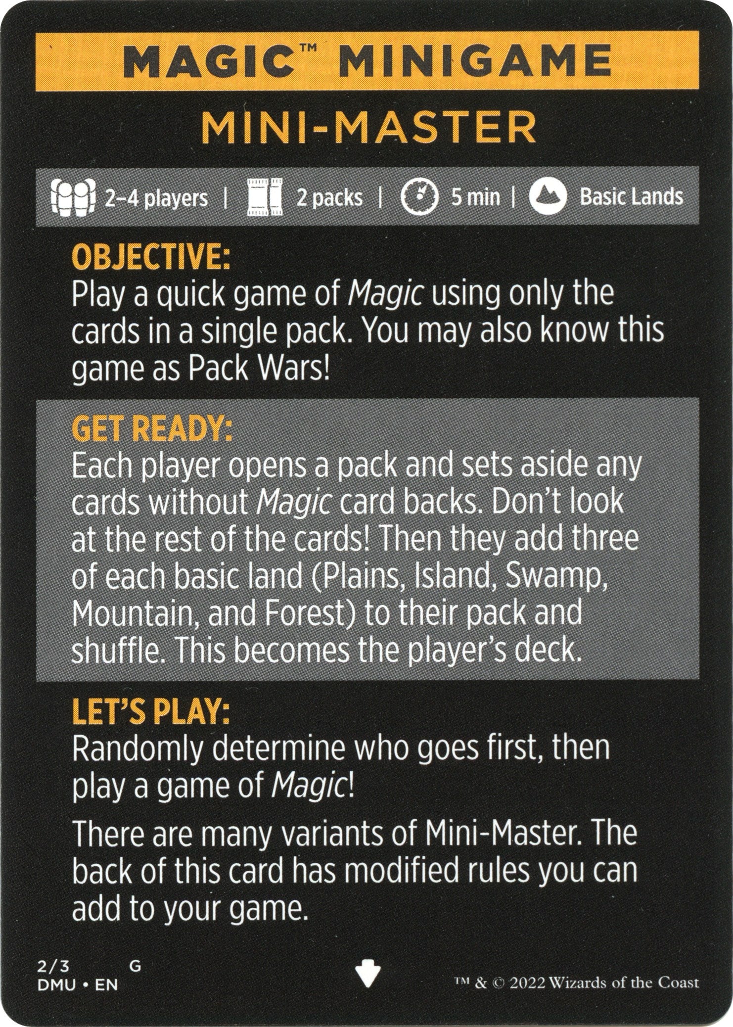 Mini-Master (Magic Minigame) [Dominaria United Minigame] | Mega City Incorporated