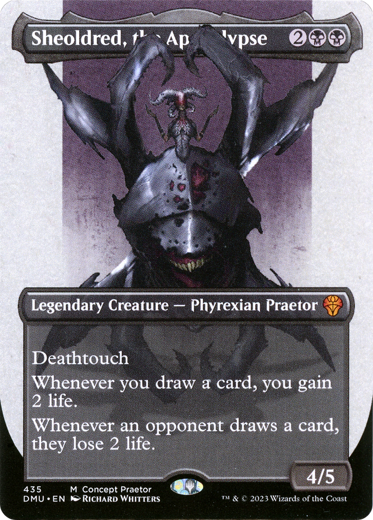 Sheoldred, the Apocalypse (Borderless Concept Praetors) [Phyrexia: All Will Be One] | Mega City Incorporated