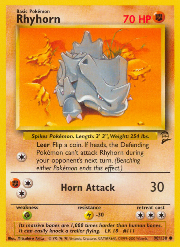 Rhyhorn (90/130) [Base Set 2] | Mega City Incorporated