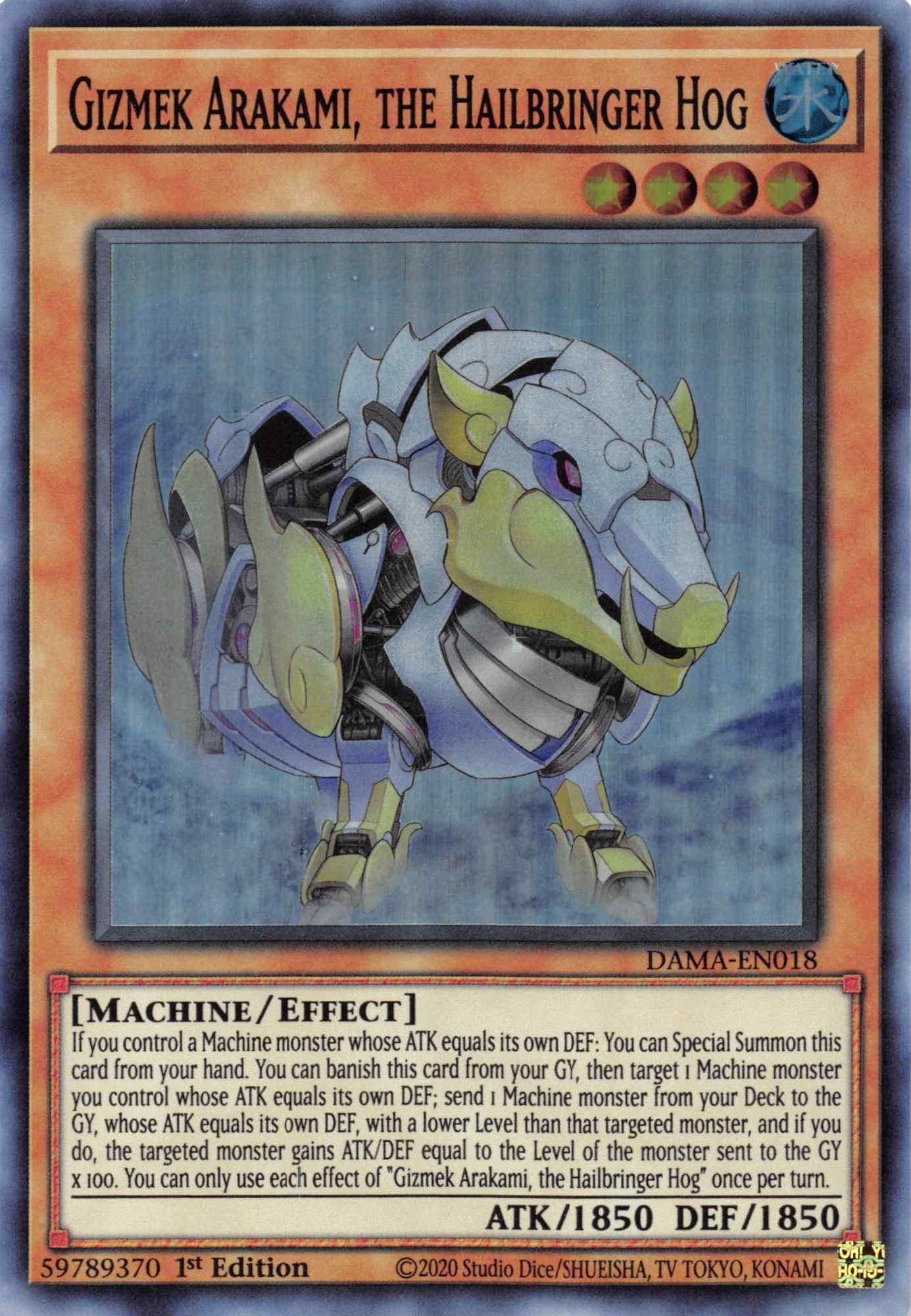 Gizmek Arakami, the Hailbringer Hog [DAMA-EN018] Super Rare | Mega City Incorporated