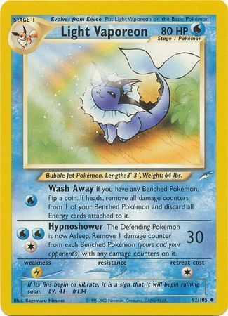 Light Vaporeon (52/105) [Neo Destiny Unlimited] | Mega City Incorporated