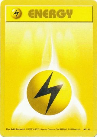 Lightning Energy (100/102) [Base Set Shadowless Unlimited] | Mega City Incorporated