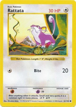 Rattata (61/102) [Base Set Shadowless Unlimited] | Mega City Incorporated