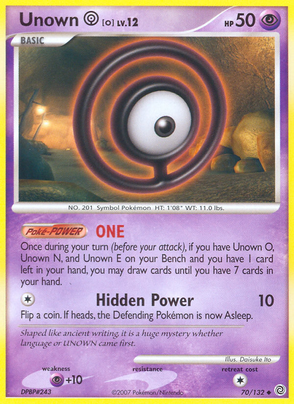 Unown O (70/132) [Diamond & Pearl: Secret Wonders] | Mega City Incorporated