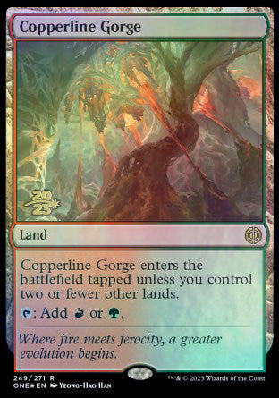 Copperline Gorge [Phyrexia: All Will Be One Prerelease Promos] | Mega City Incorporated