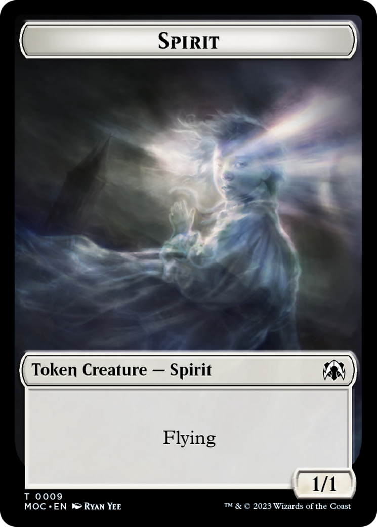 Spirit (9) // Spirit (13) Double-Sided Token [March of the Machine Commander Tokens] | Mega City Incorporated