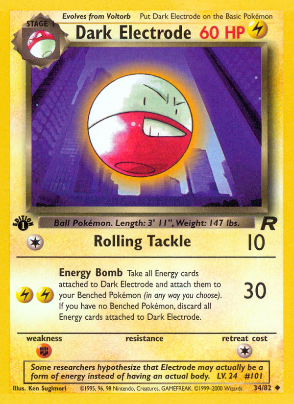 Dark Electrode (34/82) [Team Rocket 1st Edition] | Mega City Incorporated