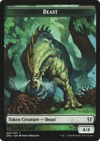 Beast // Saproling Double-sided Token [Commander: Zendikar Rising Tokens] | Mega City Incorporated