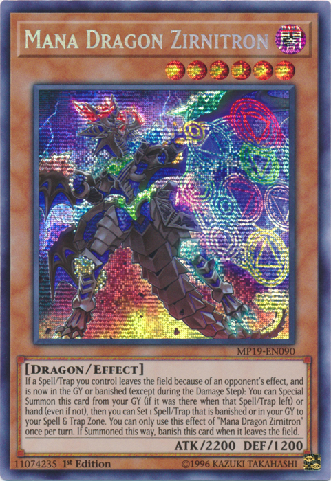 Mana Dragon Zirnitron [MP19-EN090] Prismatic Secret Rare | Mega City Incorporated