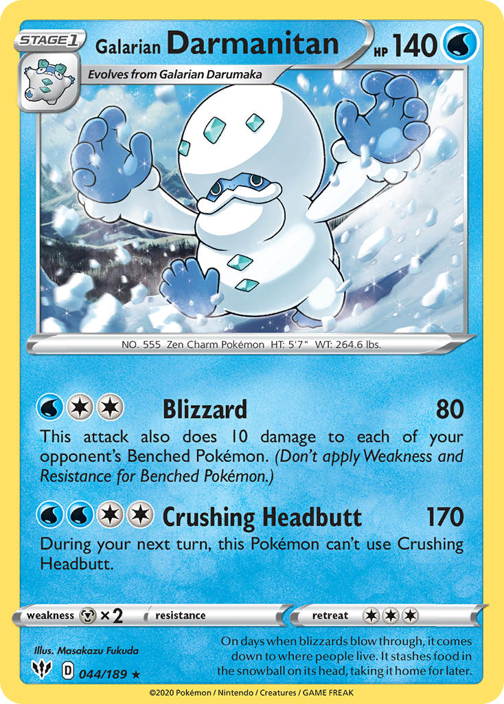 Galarian Darmanitan (044/189) (Cracked Ice Holo) (Theme Deck Exclusive) [Sword & Shield: Darkness Ablaze] | Mega City Incorporated