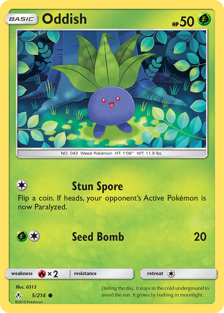 Oddish (5/214) [Sun & Moon: Unbroken Bonds] | Mega City Incorporated