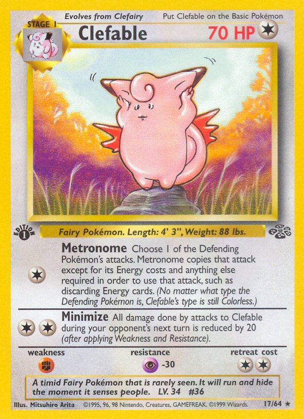 Clefable (17/64) [Jungle 1st Edition] | Mega City Incorporated