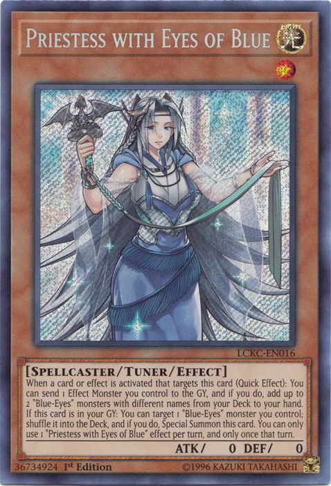 Priestess with Eyes of Blue [LCKC-EN016] Secret Rare | Mega City Incorporated