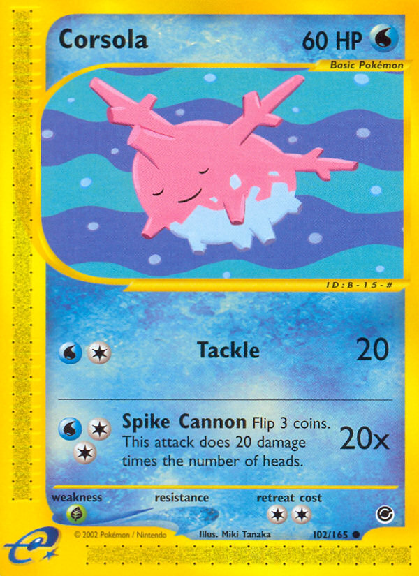 Corsola (102/165) [Expedition: Base Set] | Mega City Incorporated