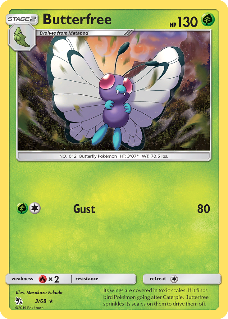 Butterfree (3/68) [Sun & Moon: Hidden Fates] | Mega City Incorporated