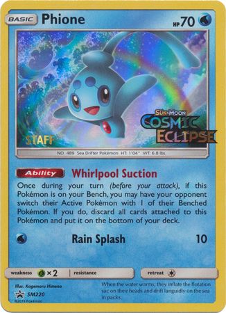 Phione (SM220) (Staff Prerelease Promo) [Sun & Moon: Black Star Promos] | Mega City Incorporated