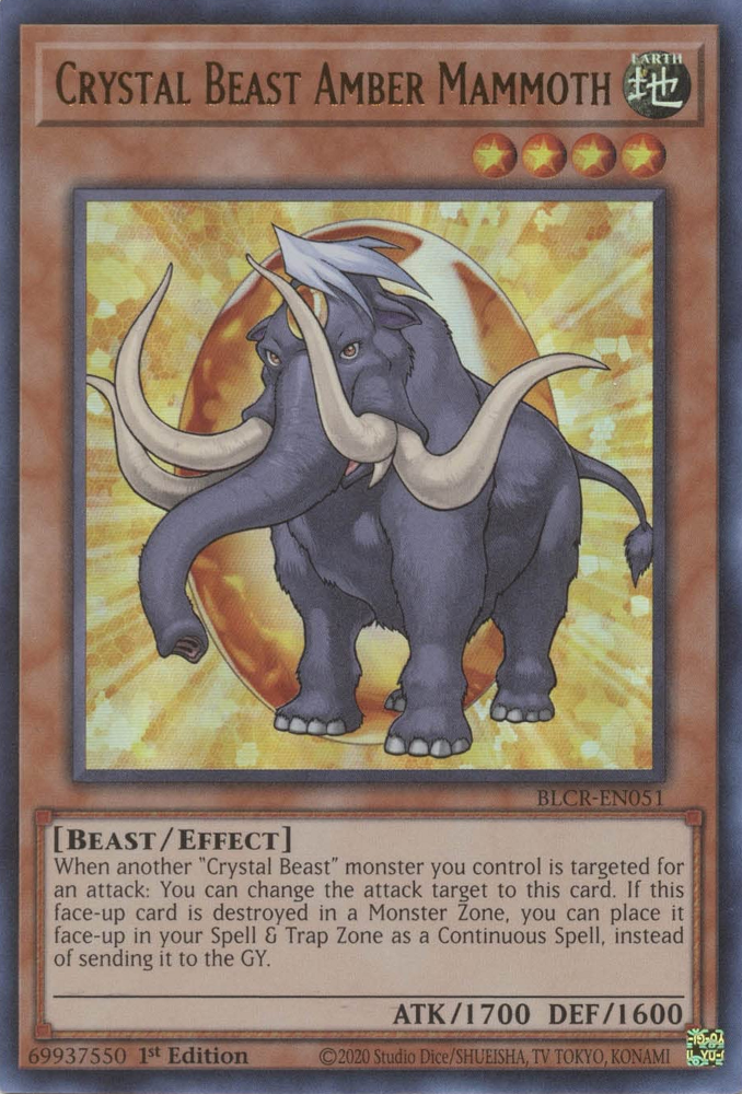 Crystal Beast Amber Mammoth [BLCR-EN051] Ultra Rare | Mega City Incorporated