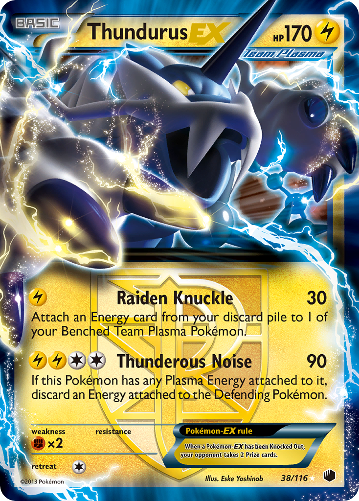 Thundurus EX (38/116) [Black & White: Plasma Freeze] | Mega City Incorporated