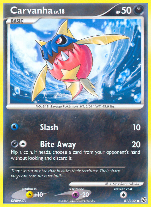 Carvanha (81/132) [Diamond & Pearl: Secret Wonders] | Mega City Incorporated