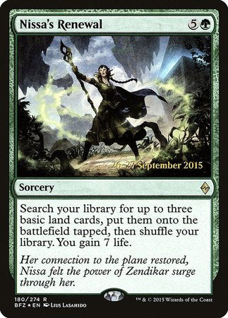 Nissa's Renewal [Battle for Zendikar Promos] | Mega City Incorporated