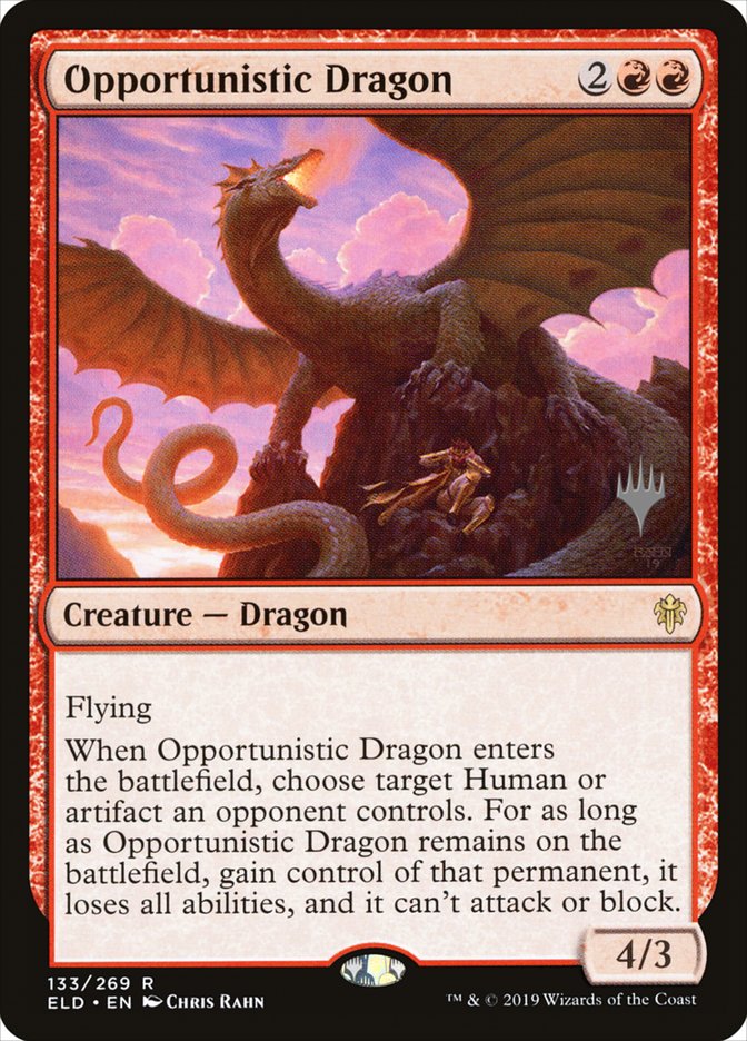 Opportunistic Dragon (Promo Pack) [Throne of Eldraine Promos] | Mega City Incorporated