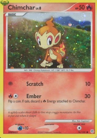 Chimchar (76/130) (Cosmos Holo) [Diamond & Pearl: Base Set] | Mega City Incorporated